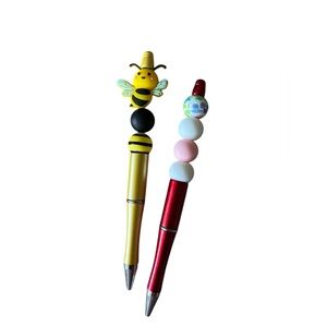 Handmade Bee/Floral Silicone Bead Pen